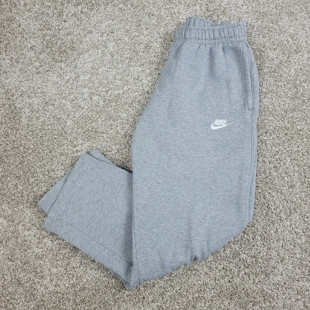 Nike Mens Small Solid Gray Stretch Fleece Elastic Waist Drawstring Sweatpants